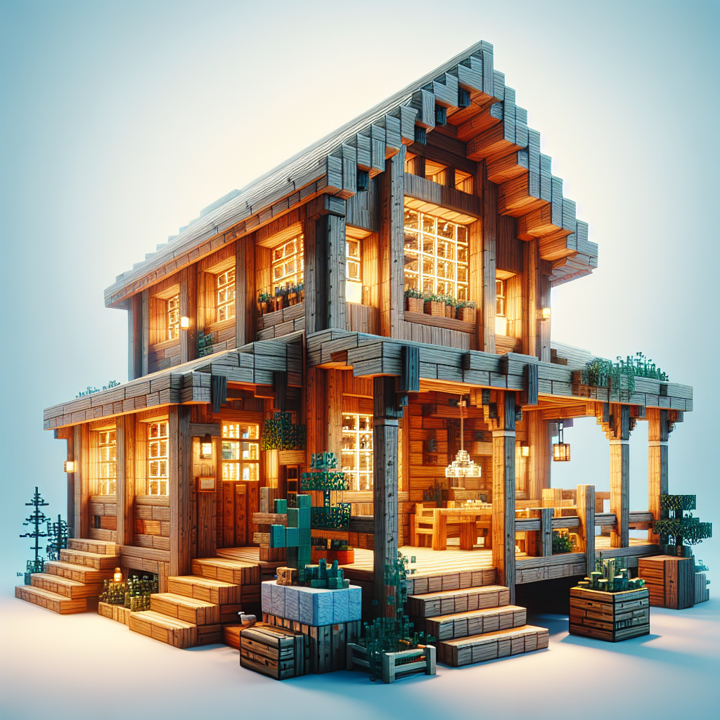 Desain Rumah Kayu Sederhana di Minecraft yang Menawan